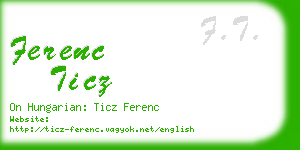 ferenc ticz business card